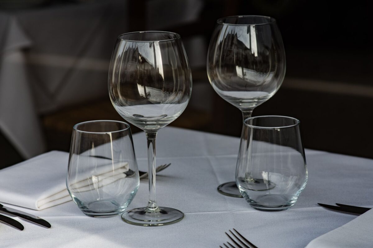 Different glasses on the table