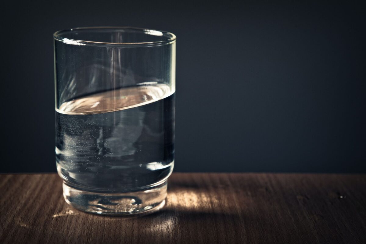 Half full water glass