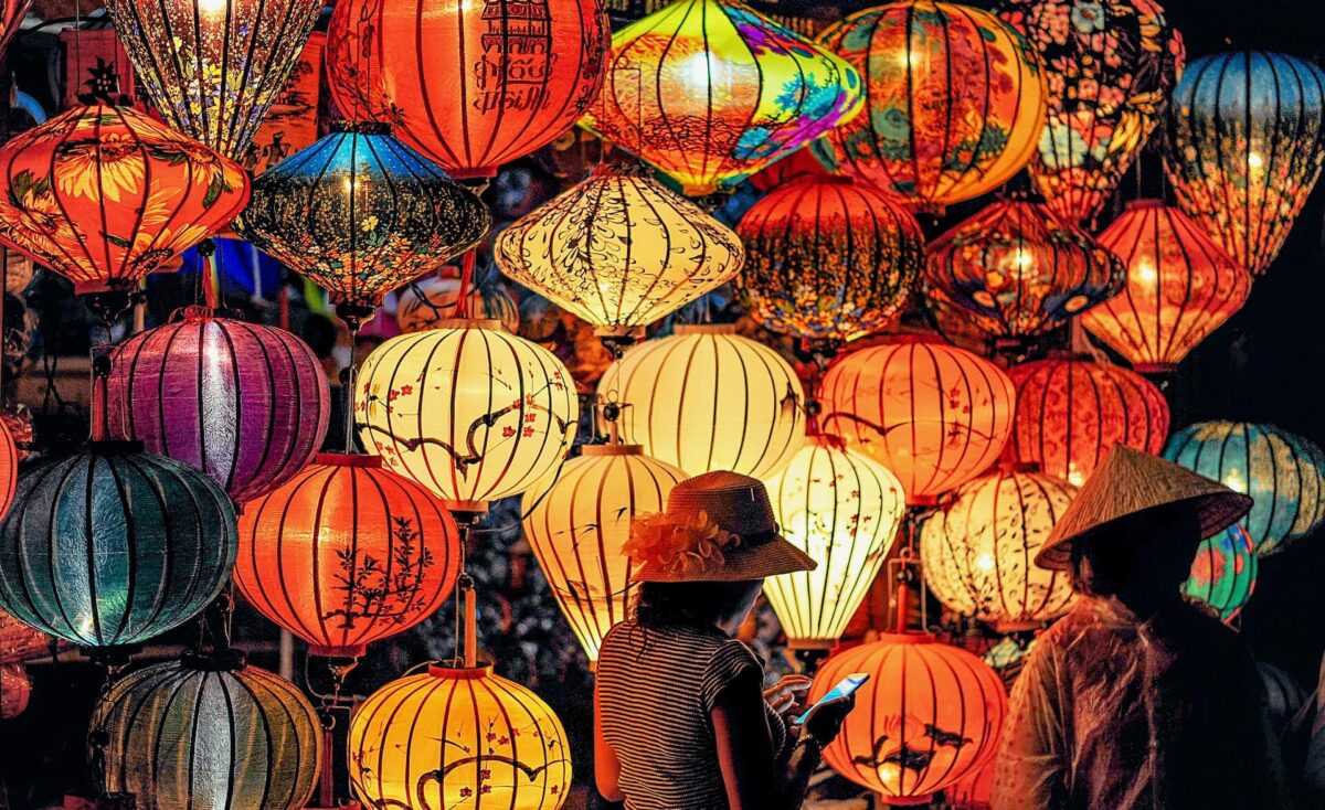 Coloured paper lanterns