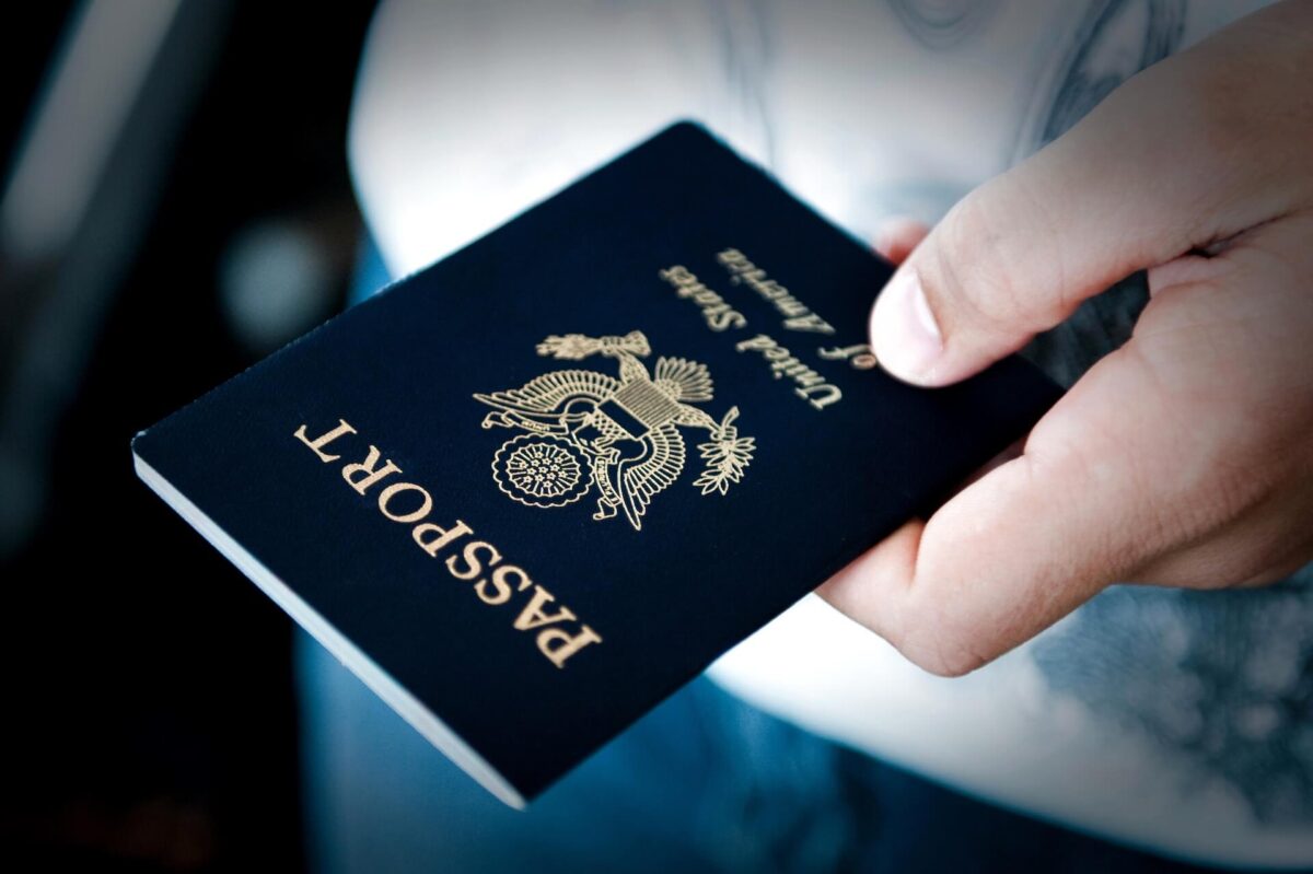 A person holding a passport