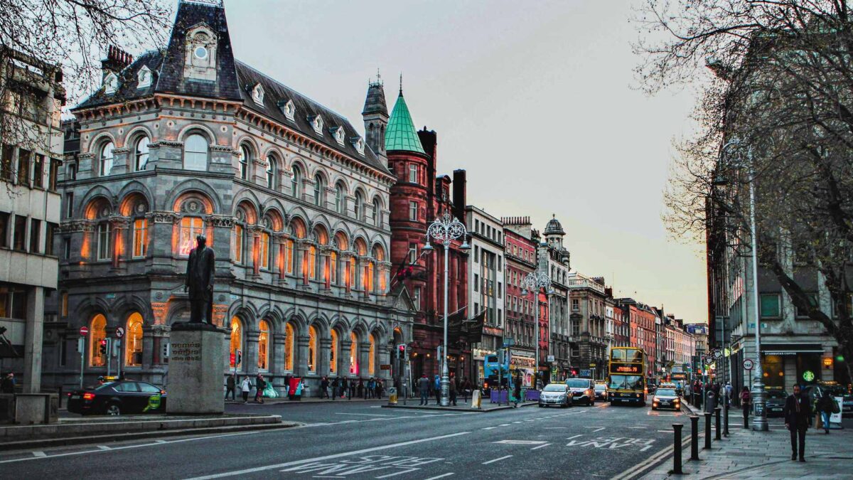 View of the street in Dublin