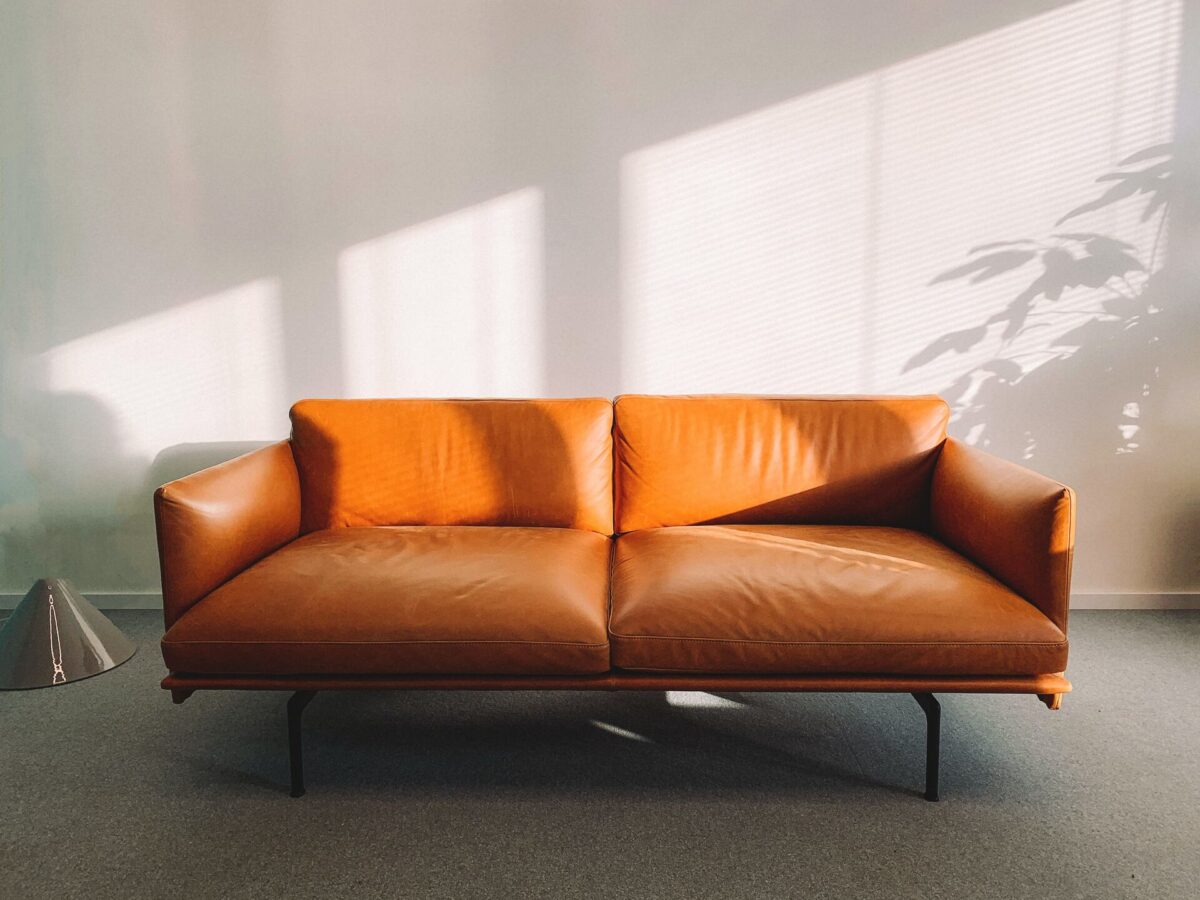 An orange sofa