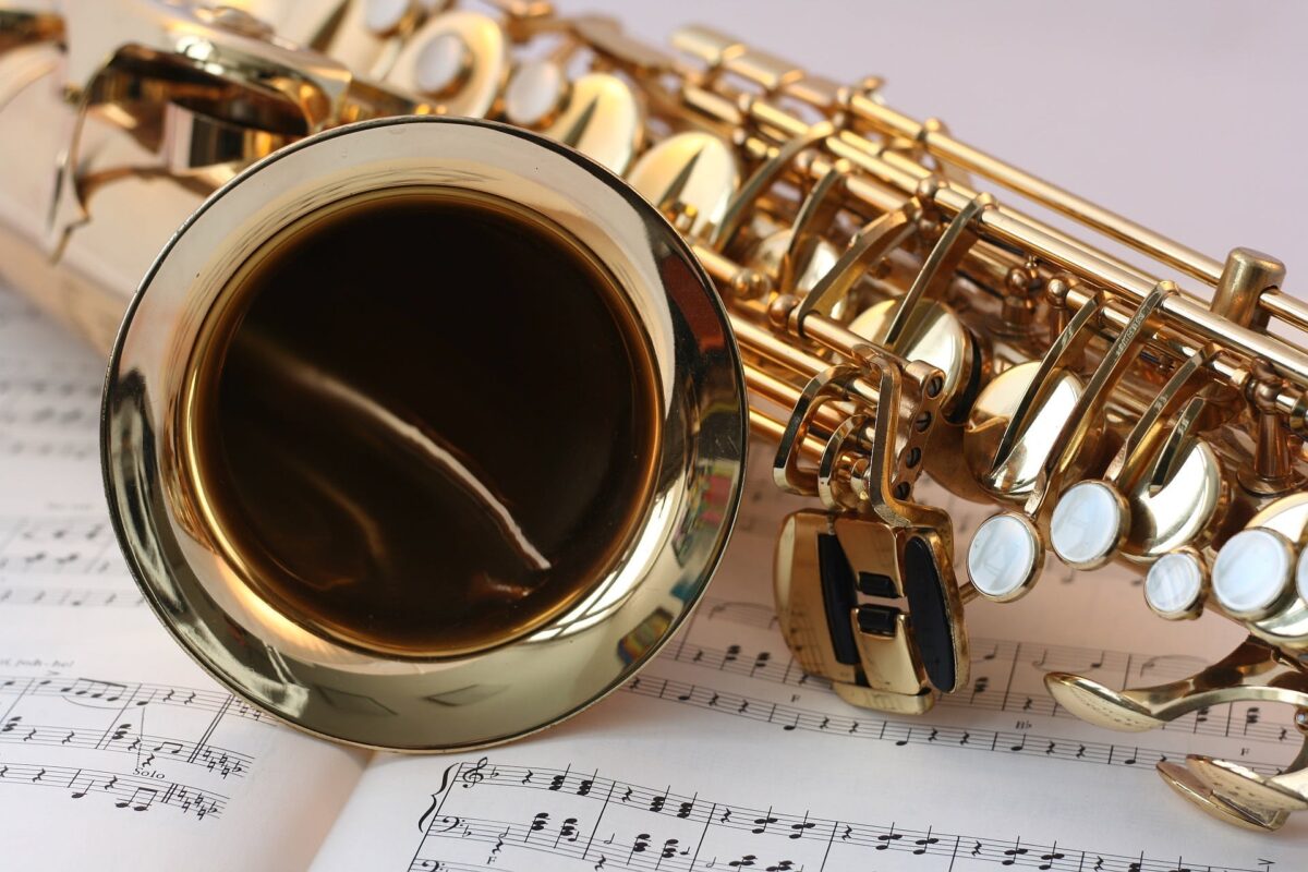 Saxophone on a music sheet