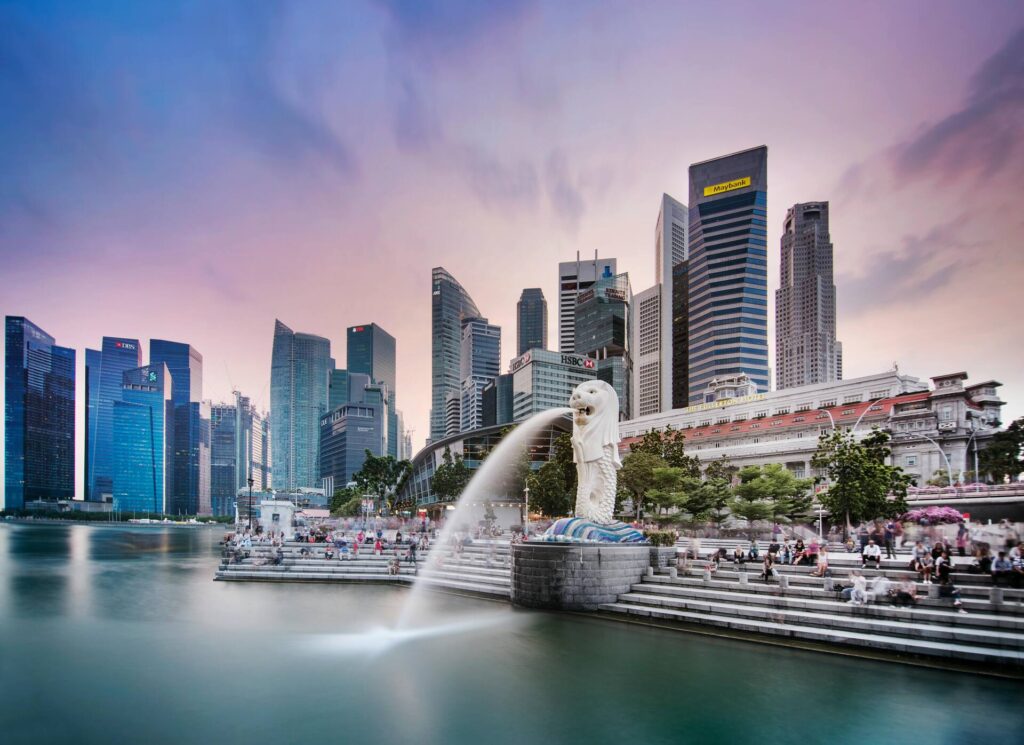 A view of Orchard Spring Lane, Merlion, Singapore