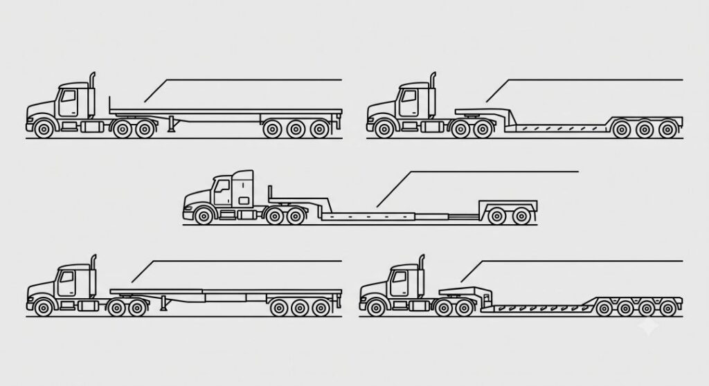 Heavy haul trailer types diagram