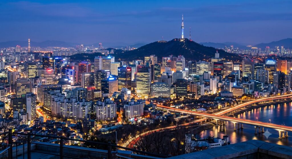 Moving to seoul south korea skyline night